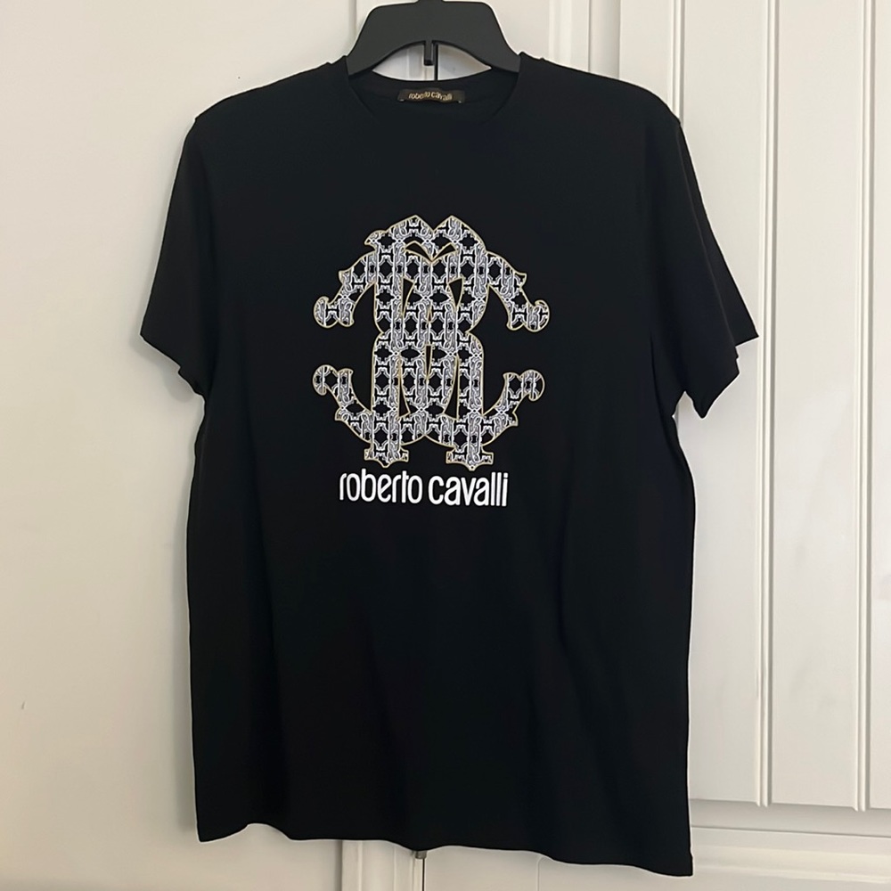 Black Roberto Cavali t-shirt Sz: S